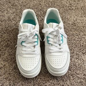 Skechers Street Uno Stand On Air Sneakers – White/Teal, Women’s (Add Size)